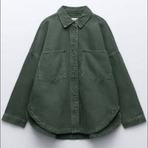 ZARA LIKE NEW army green utility /denim jacket